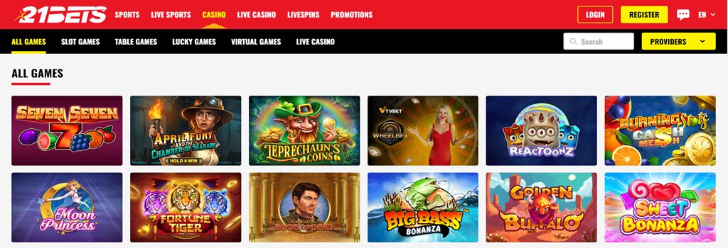 21 Bets Online Casino Review
